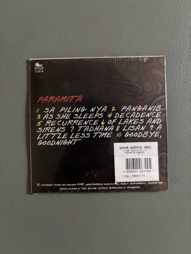 Selling Paramita Self-Titled Album (Category: CDs & DVDs) located in Cebu City. Submitted by shadow213 (Listing ID 1467675940, Image 2). Description: - Artist/Album: Paramita (Self-Titled) - Label: Terno Recordings (Catalog No: Terno 12) - Brandnew and sealed - Can do meetup within Lapu Lapu and Mandaue - Shipping thru J&T - Open for trades to CD.