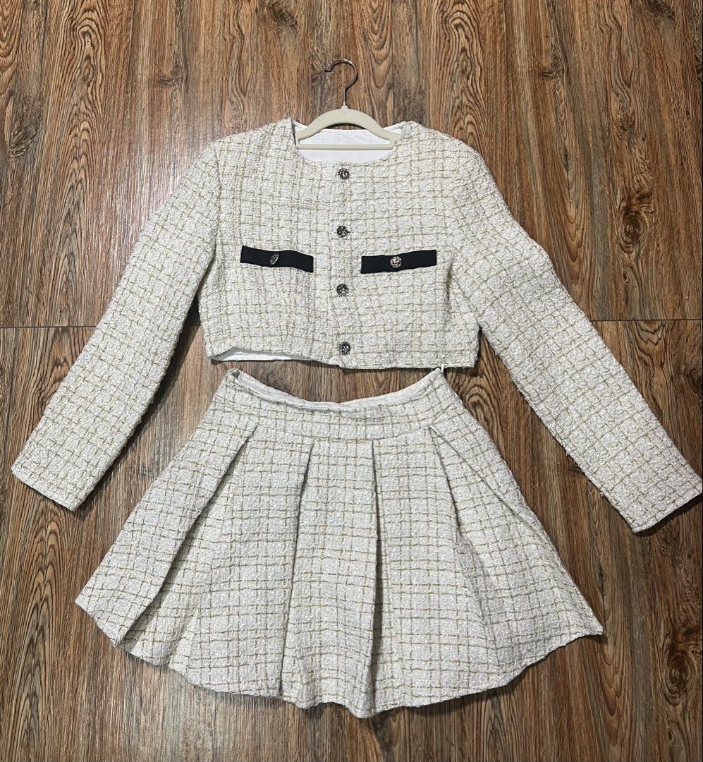 SHEIN tweed (Category: Sets or Coordinates) located in San Jose del Monte. Submitted by senorita_wella (Listing ID 1467749290, Image 3). Description: Used once travel to Taiwan.