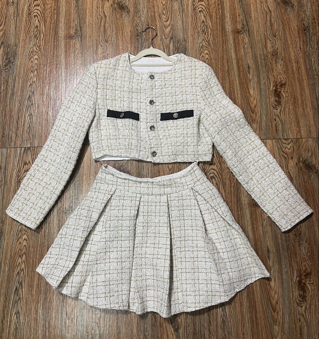 SHEIN tweed (Category: Sets or Coordinates) located in San Jose del Monte. Submitted by senorita_wella (Listing ID 1467749290, Image 2). Description: Used once travel to Taiwan.