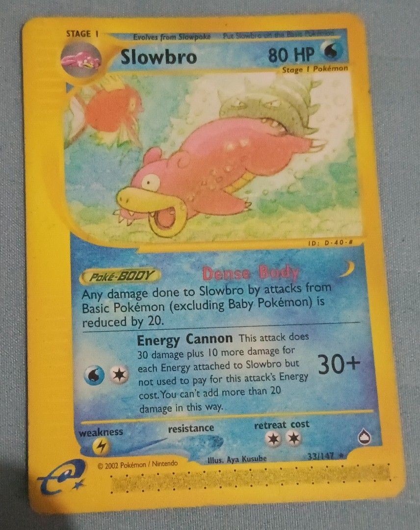 Slowbro 33/147 Rare (Category: Raw Singles) located in Makati City. Submitted by sir.jayar (Listing ID 1467773437, Image 1). Description: Price is based from Collectr. Mode of payment: Cash or GCash Meet Up: San Lorenzo Place Makati Mondays and Tuesdays only 10am-5pm.