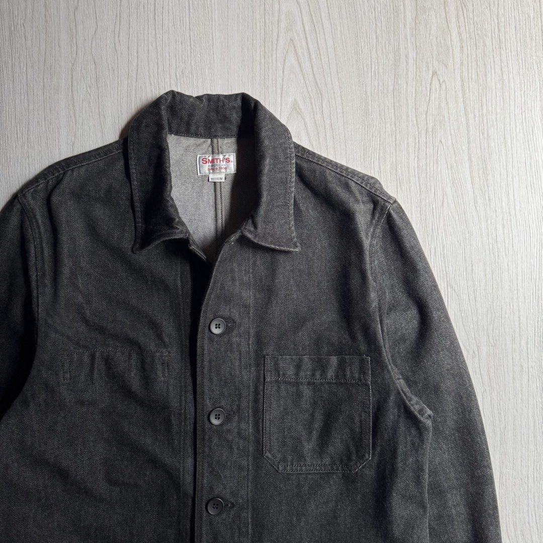 Smith’s American Dark Wash Denim Chore Jacket (Category: Coats, Jackets and Outerwear) located in Zamboanga. Submitted by rustic.rev (Listing ID 1467742063, Image 2). Description: Smith’s American Dark Wash Denim Chore Jacket In excellent condition Tagged: M Actual Measurements: Pit to pit: 21” Length: 29.5” Shoulders: 18” Sleeves length: 23.5”.