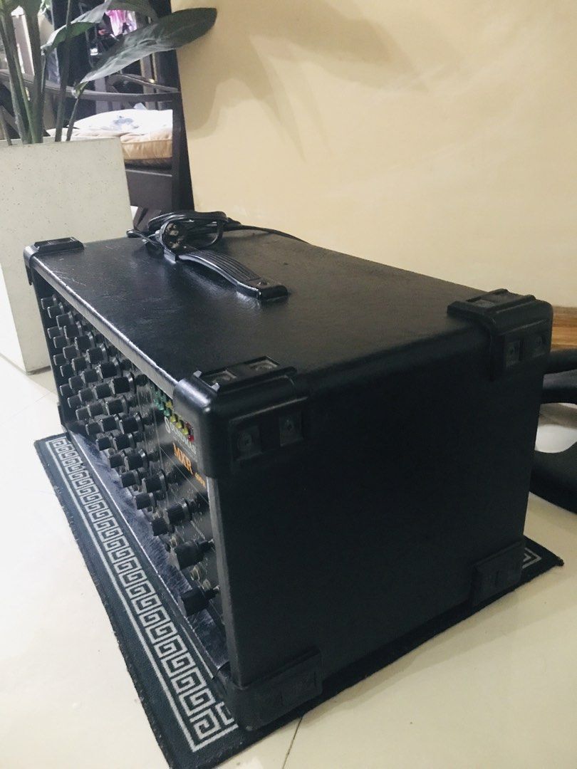 Soundmaster MXR 400R Audio Mixer Amplifier (Category: Soundbars, Speakers & Amplifiers) located in Manila. Submitted by cgrufino4850725 (Listing ID 1467759391, Image 2). Description: - Model: Soundmaster MXR 400R power mixer - Color: Sleek black finish with heavy-duty build and protective corner guards - Controls: Multiple channel inputs with individual rotary controls and front-panel graphic equalizer - Rear Panel: Power switch, fuse holder, and