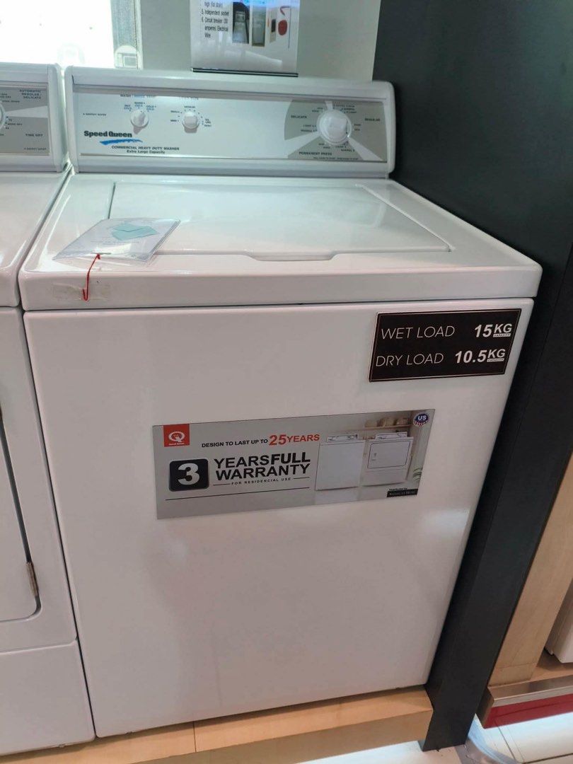 SPEED QUEEN COMMERCIAL WASHER AND DRYER (Category: Washing Machines and Dryers) located in Quezon City. Submitted by annys.online (Listing ID 1467773097, Image 1). Description: Speed Queen Commercial Washer and Dryer LWN311SP541NW23- 80,500 LDL3TRGS541NW22 -67,500 STACKED WASHER DRYER STLNX5ASP543NW23 Cash 208,500 Ltee5asp549nw01 Discounted 178,500 Brand new and sealed with warranty and receipt Outright Warranty Speed Queen Warranty Pick up/ View