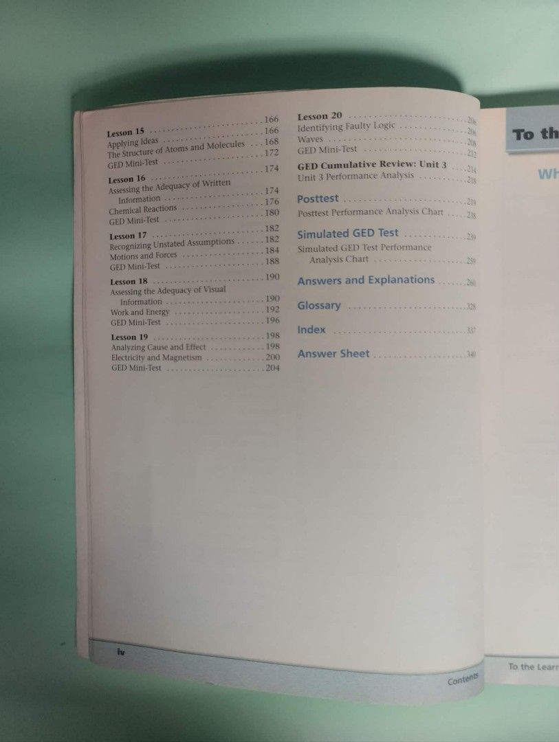 Steck-Vaughn GED Science Study Guide Textbook (Category: Textbooks) located in Quezon City. Submitted by gaiarisaheart (Listing ID 1467615393, Image 2). Description: - Item: Steck-Vaughn GED Science Textbook - Coverage: Life Science, Earth & Space Science, and Physical Science - Features: Detailed lessons, mini-tests, review units, and a simulated GED test with answer keys and explanations - Condition: Pages and spine fully intact, minimal wear o