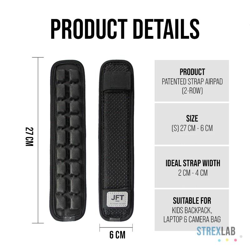 Strexlab Backpack Strap Padding (Category: Backpacks) located in Singapore. Submitted by brytan555 (Listing ID 1467745143, Image 4). Description: [S] 27 CM X 6 CM (2-Row Airpad), bought from Shopie in September, barely used. Specs in the last image..