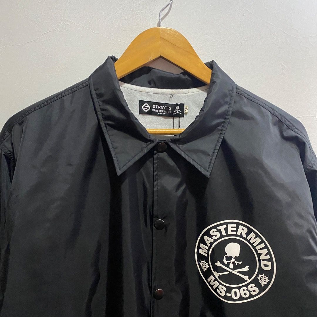Strict-G × Mastermind Japan Coach Jacket XL (Category: Coats, Jackets and Outerwear) located in Antipolo. Submitted by bentakahitanoano (Listing ID 1467791355, Image 3). Description: Still in good condition Tags still intact Size XL Issue on back print Pit to pit 26 Length 31.