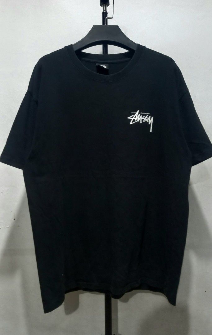 Stüssy Black Graphic Tee Size L (Category: Tshirts & Polo Shirts ) located in Tarlac. Submitted by den420 (Listing ID 1467740980, Image 2). Description: - Brand: Stüssy - Color: Black - Size: L (Made in Mexico) - Material: 100% Cotton - Design: Classic logo on left chest, large artistic face graphic and lettering on the back - Fit: Crew neck, short sleeves - Condition: Excellent streetwear find, ready to wear.
