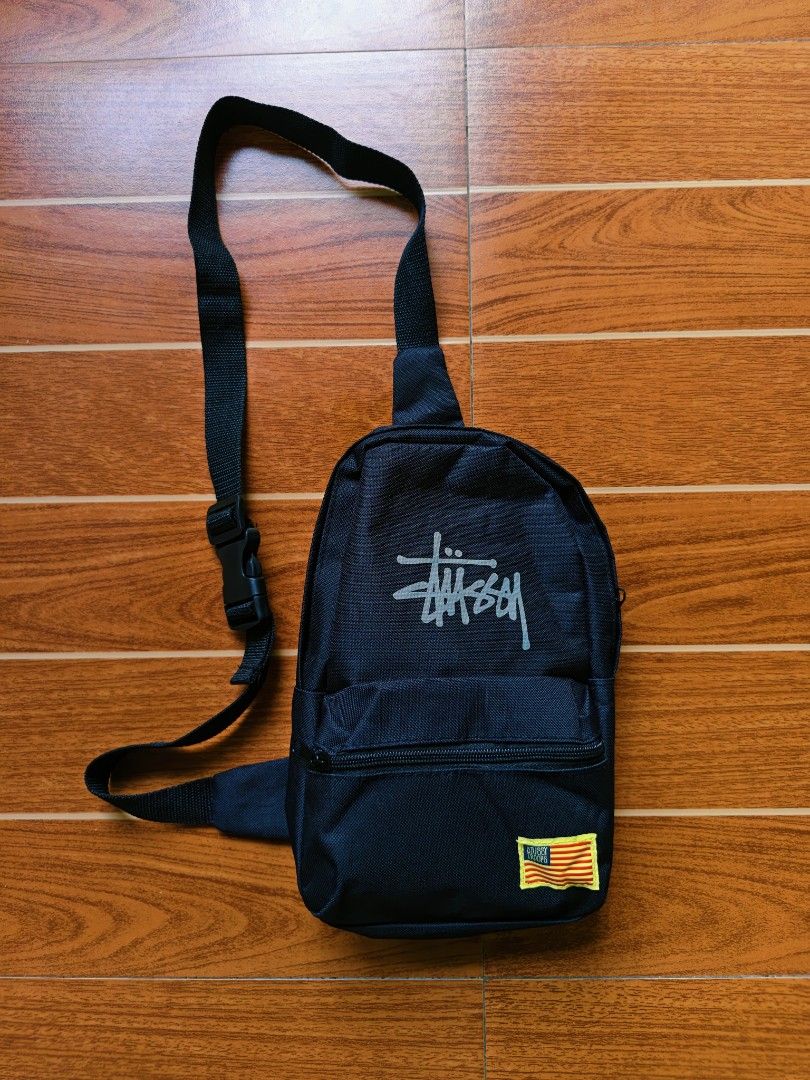 Stussy Troops Sling Bag (Category: Sling Bags) located in Davao. Submitted by raymnd89 (Listing ID 1467692963, Image 1). Description: Stussy Troops Sling Bag Length: 12inches Width: 8inches Color rate: 10/10 Excellent condition Already washed Issue: none.
