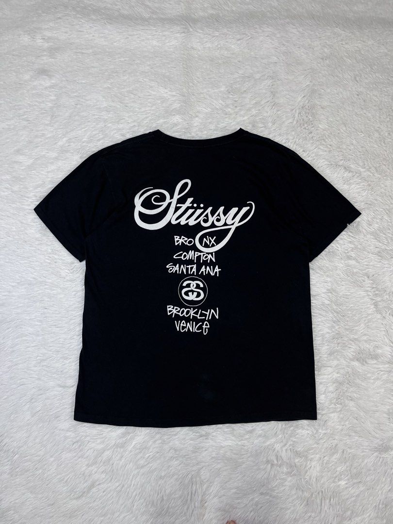 STUSSY WOLRDTOUR (Category: Formal Shirts) located in Manila. Submitted by bagayanagi11491 (Listing ID 1467695215, Image 2). Description: Excellent Condition Size: Large Dimes: 22x28 Issue: Minor hairlines on print (not too visible) .