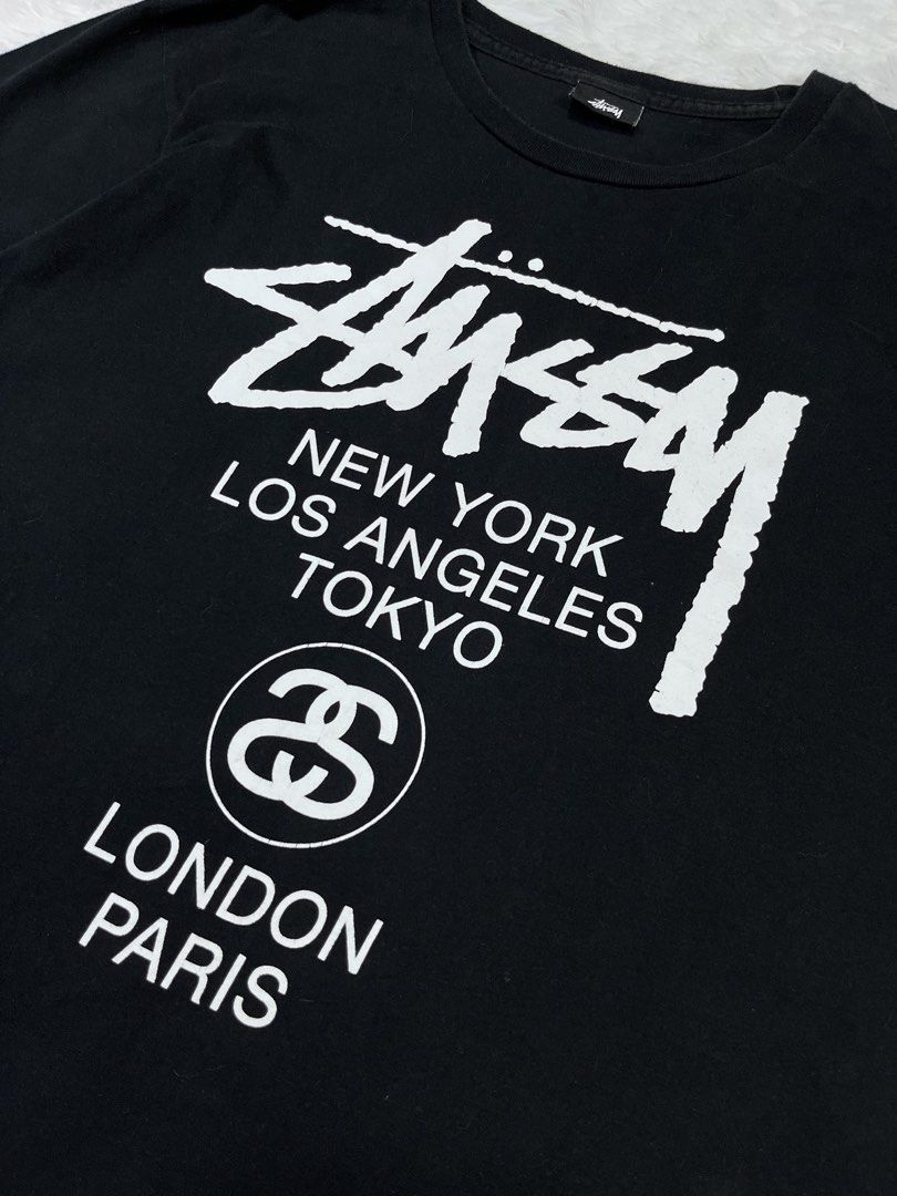 STUSSY WOLRDTOUR (Category: Formal Shirts) located in Manila. Submitted by bagayanagi11491 (Listing ID 1467695215, Image 3). Description: Excellent Condition Size: Large Dimes: 22x28 Issue: Minor hairlines on print (not too visible) .