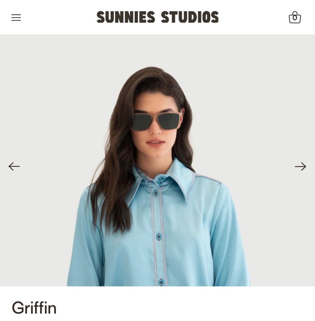 Sunnies Studios Griffin Sunglasses in Oak (Category: Sunglasses & Eyewear) located in Cavite. Submitted by mcxmcxmc (Listing ID 1467620199, Image 2). Description: - Brand: Sunnies Studios - Model & Color: Griffin in Oak - Lenses: Tinted for sunny days - Inclusions: Original yellow-colored pouch case Condition: Clean.