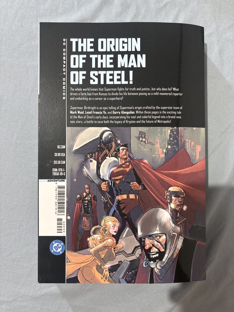 Superman: Birthright - DC Compact Comics (BNEW) (Category: Comics & Manga) located in San Jose del Monte. Submitted by mikariiii (Listing ID 1467608291, Image 2). Description: -BRAND NEW -NM condition -authentic copy bought from fullybooked (will include a free fullybooked bookmark -mop: gcash, mod: jnt or lalamove (from bulacan area) buyers shoulder sf.