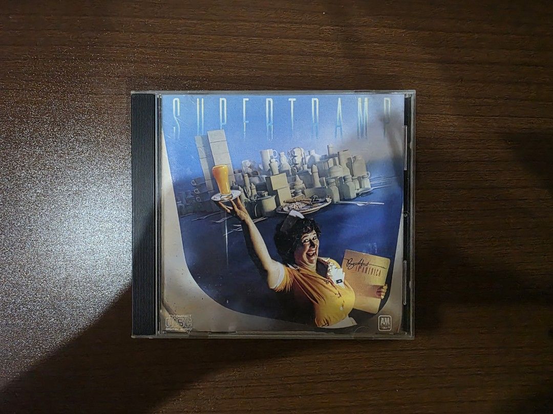Supertramp - Breakfast in America (CD) (Category: CDs & DVDs) located in Camalig. Submitted by kyoudayo (Listing ID 1467706581, Image 1). Description: - Title: Supertramp - Breakfast in America - Label: A&M Records (1979) - Key Tracks: The Logical Song, Goodbye Stranger, Take the Long Way Home - Condition: NM - Inclusions: Back inlay and disc feature complete tracklist.