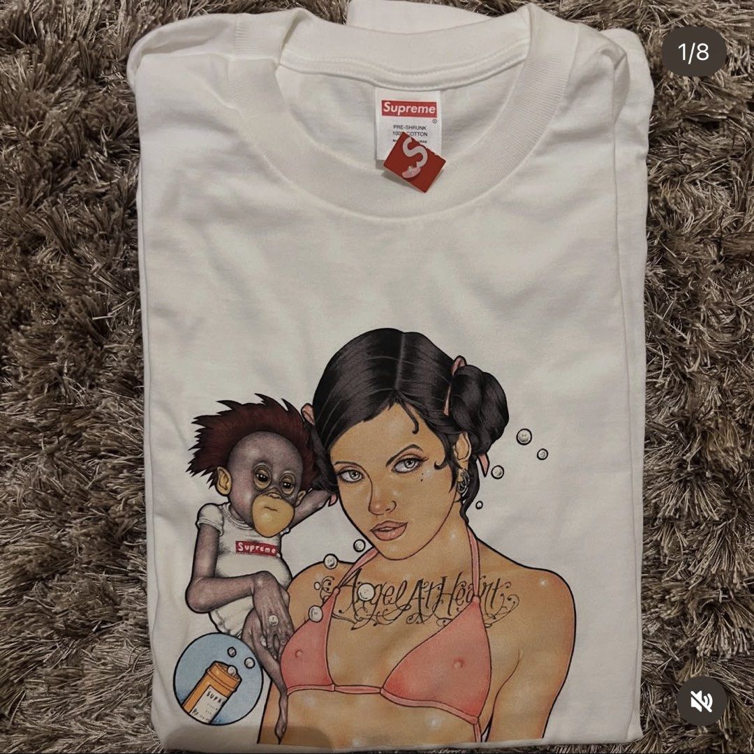 Supreme Angel Tee FS/FT (Category: Tshirts & Polo Shirts ) located in Muntinlupa City. Submitted by feliciathekid (Listing ID 1467794696, Image 1). Description: - Brand: Supreme - Color: White - Size: large - Condition: Brand new with tag attached - bought in Tokyo earlier this year. - fs/ft to anything in size s/m.