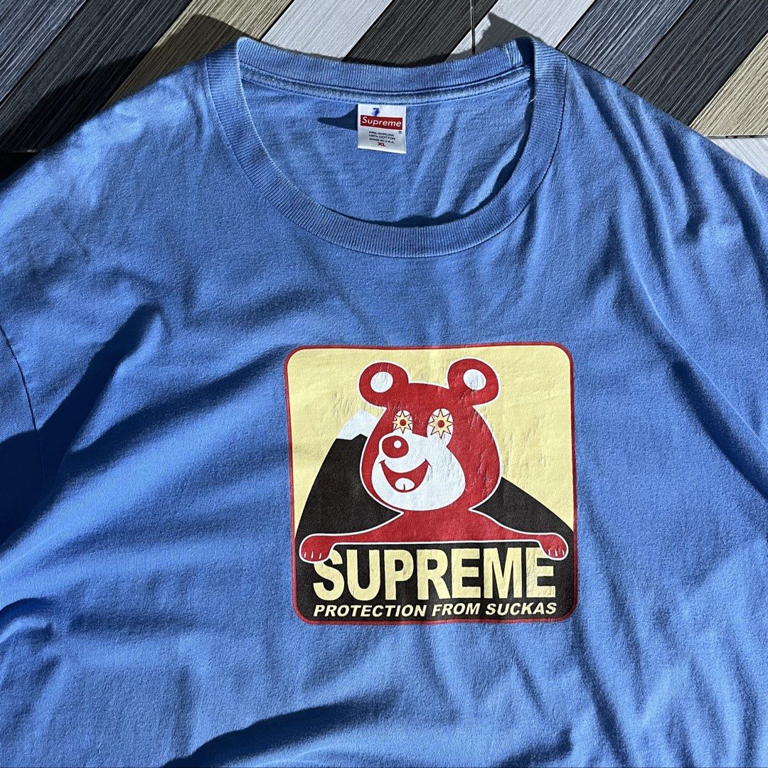 Supreme FW20 Bear T-Shirt (Category: Tshirts & Polo Shirts ) located in Daraga. Submitted by th3cliquejunks (Listing ID 1467680128, Image 2). Description: Supreme FW20 Bear T-Shirt Tagged Size: XL Authentic Condition: 8/10 Flaws: Cracks & Need Wash Measurement: Pit to pit: 25” Length: 31” - 780 Dm! .