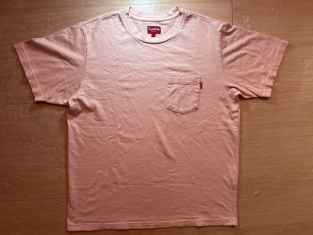 Supreme Pocket Tee Peach Size L (Category: Tshirts & Polo Shirts ) located in Dipolog. Submitted by adrian281994 (Listing ID 1467774200, Image 1). Description: - Brand: Supreme - Item: Pocket T-Shirt - Color: Peach - Size: Large - Material: 100% Cotton (Made in China) - Details: Chest pocket with signature red box logo label - Style: Great basic for daily streetwear fits.