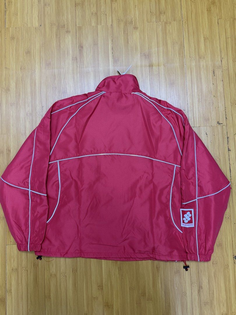 Supreme Reflective Piping Pullover in red (Category: Coats, Jackets and Outerwear) located in Manila. Submitted by yourplug_08 (Listing ID 1467685403, Image 2). Description: Supreme Reflective Piping Pullover in red XL in sizing Color may vary due to lighting 📍Manila.