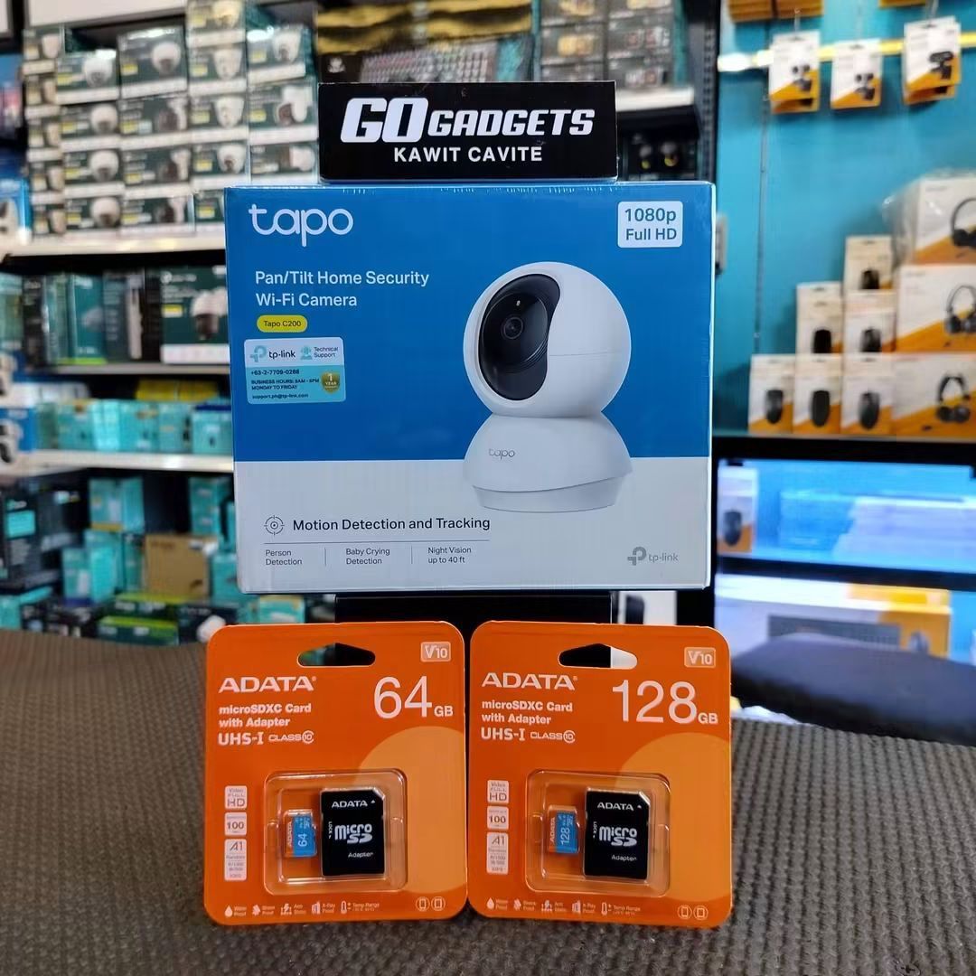 TAPO C200 x ADATA Sd Card (Category: Security Systems & CCTV Cameras) located in Caloocan City. Submitted by kentsalvador31 (Listing ID 1467662384, Image 1). Description: TAPO x ADATA OCTOBER PROMO! BUNDLE DEALS FOR TAPO C200 Go Gadgets - Kawit Cavite 💬 Message us now for full specs & recommendations! 🔒 Suitable for: ✔ Homes ✔ Stores ✔ Offices ✔ Warehouses ✔ Small businesses 💳 INSTALLMENT AVAILABLE BDO • BPI • HSBC • Chinabank • Unionbank • Sa