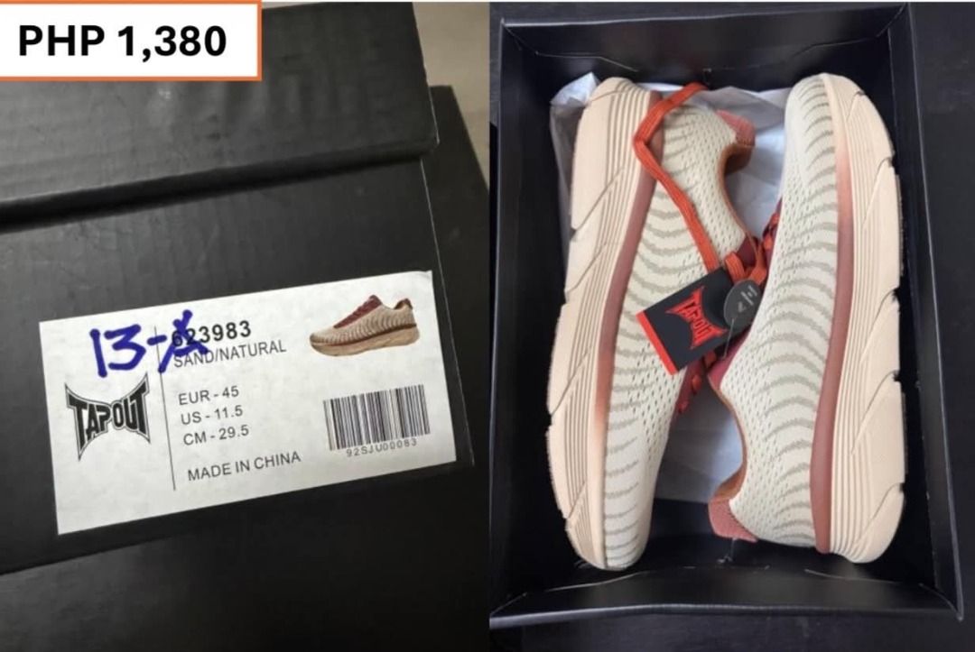Tapout Sand/Natural Sneakers (Category: Sneakers) located in Minglanilla. Submitted by dthreestore (Listing ID 1467627159, Image 2). Description: Brand new Tapout sneakers in sand and natural, size 45 EUR / 11.5 US. Comes with original box and tags attached. Never worn. Perfect everyday kicks! ▪︎Php 1,380 ▪︎Brand New Authentic ▪︎Can ship nationwide ▪︎Follow us on Facebook: D3 Store ▪︎Mode of Payment: Cash/Gcash 🚚 Maxim / J&T (Shipping fee will b