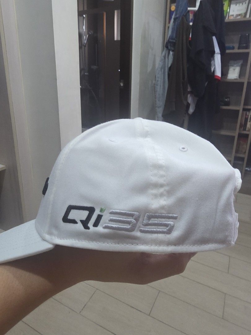 TaylorMade White A-Frame Golf Cap 58cm (Category: Caps & Hats) located in Manila. Submitted by read_description (Listing ID 1467655968, Image 2). Description: - Brand: TaylorMade - Color: Crisp white with bold black embroidered logo - Fit: A-frame structured fit, regular size 58cm - Closure: Adjustable strap at the back - Condition: Brand new with sticker still attached on the brim.