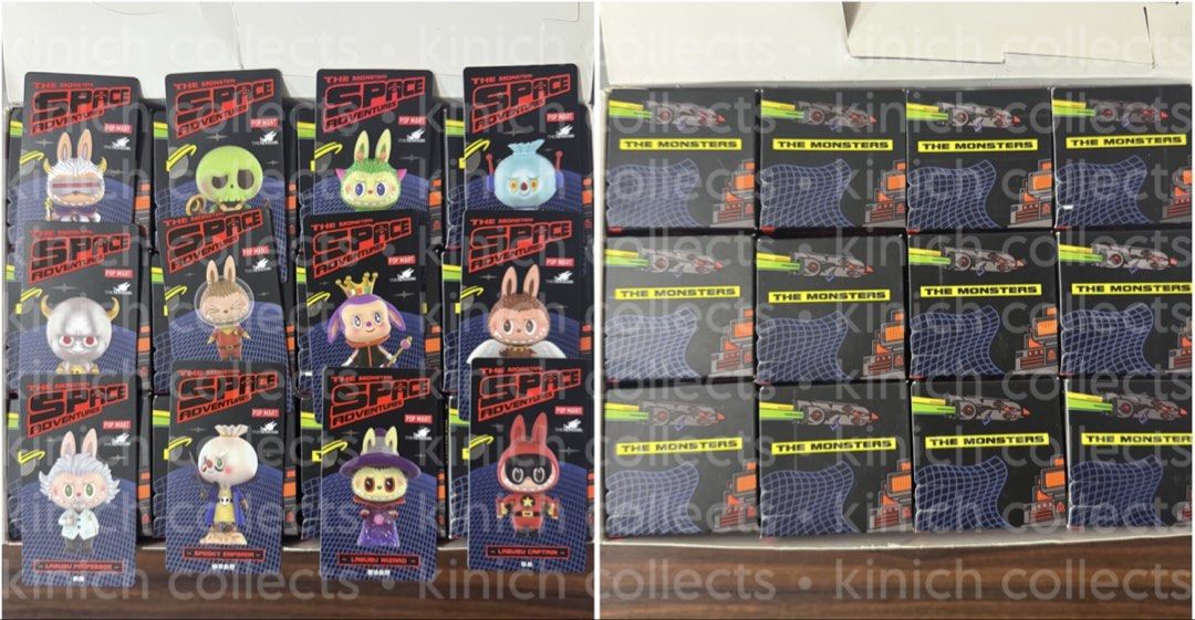 The Monsters Labubu - Space Adventure figures [CONFIRMED SET] (Category: Designer & Blind Box Toys) located in Manila. Submitted by kinichcollects (Listing ID 1467768580, Image 2). Description: This is a confirmed set of The Monsters Space Adventure figures Confirmed set = boxes are opened at the bottom to check card only. all figures are in sealed foil.