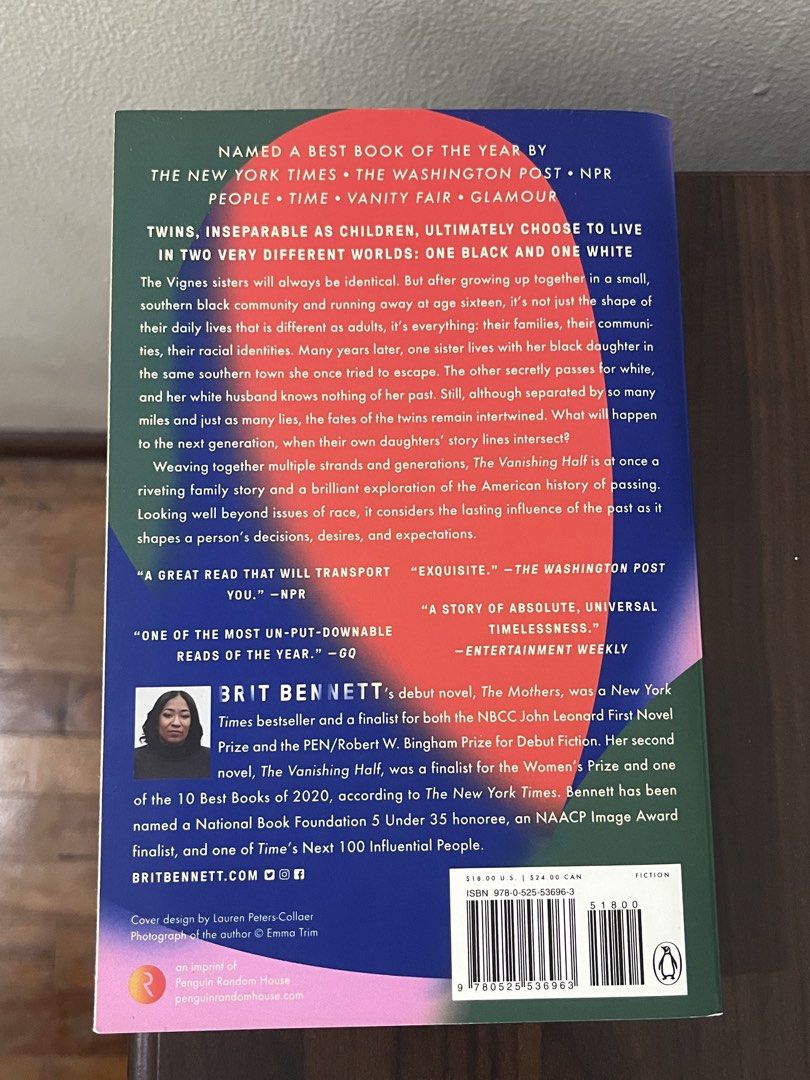 The Vanishing Half by Brit Bennett Novel (Category: Storybooks) located in Quezon City. Submitted by otsmb (Listing ID 1467628563, Image 2). Description: - Title: The Vanishing Half by Brit Bennett - Format: Paperback - Accolades: New York Times bestseller & Reese's Book Club pick - Condition: Clean pages - ISBN: 978-0-525-53696-3 - Perfect gripping family saga for fiction lovers Used, but looks new. Read once. .