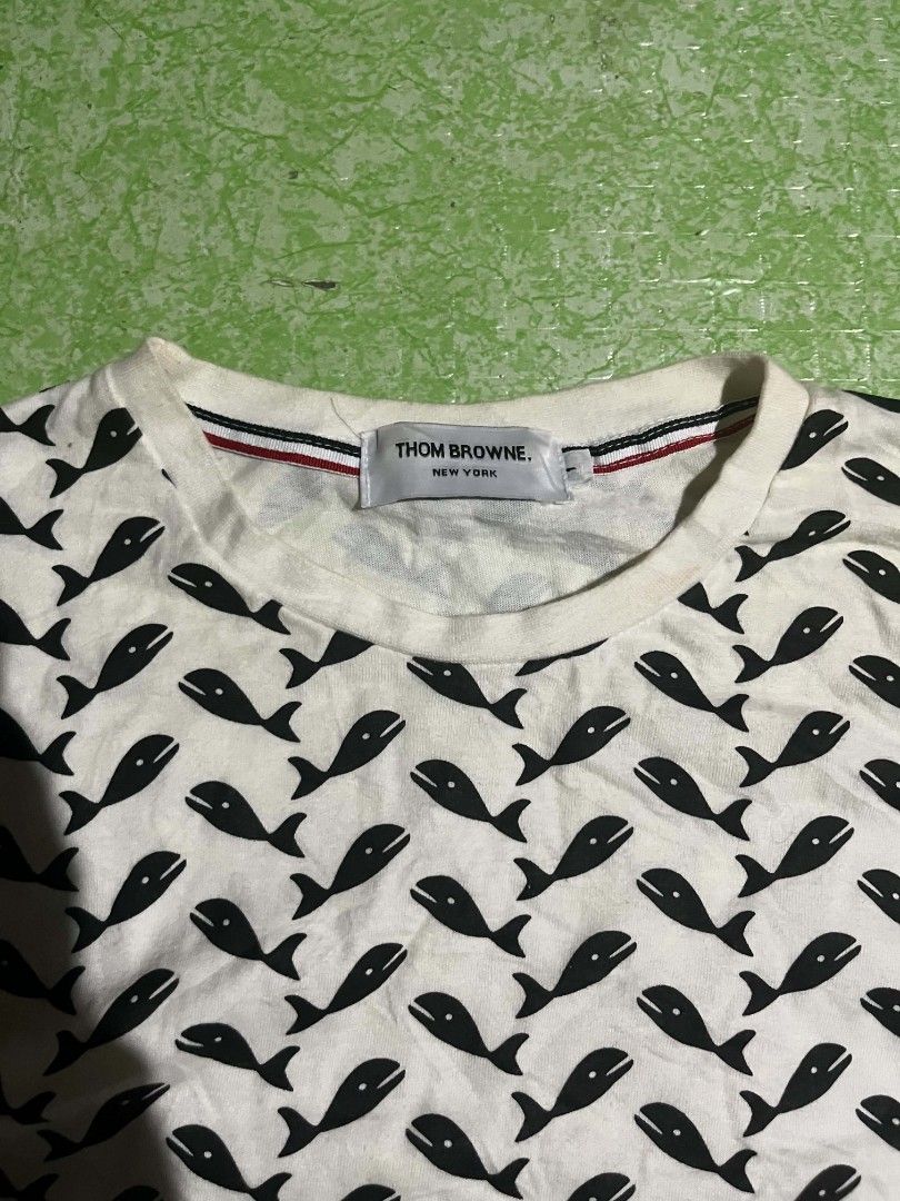 Thom Browne 4 Bar AOP Shirt (Category: Activewear) located in Andop. Submitted by tonthrift_st (Listing ID 1467729861, Image 3). Description: Thom Browne 4 Bar AOP Excellent condition Size 1 on tag Dimes W18 L25-26.5 Need wash only 🏷📩 📍Kapalong, Davao del Norte.