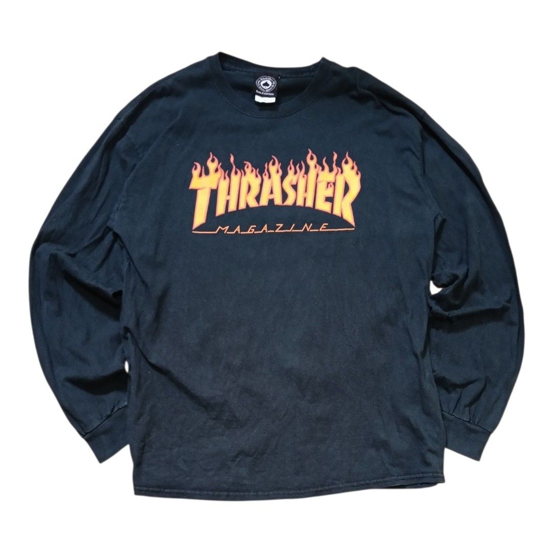 Thrasher Long Sleeve (Category: Tshirts & Polo Shirts ) located in Manila. Submitted by yvl.op (Listing ID 1467692126, Image 1). Description: W- 21“ L- 28.5“ MOP: GCASH MOD: JNT/LALAMOVE ISSUE: CRACK PRINTS (CHECK PICS NALANG) DM FOR MORE INFO PRICE IS STILL NEGOTIABLE +SF.