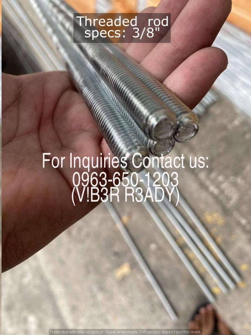 Threaded rod specs: 3/8" (Category: Other Home Furniture) located in Manila. Submitted by ramoseliza33488 (Listing ID 1467699271, Image 3). Description: .