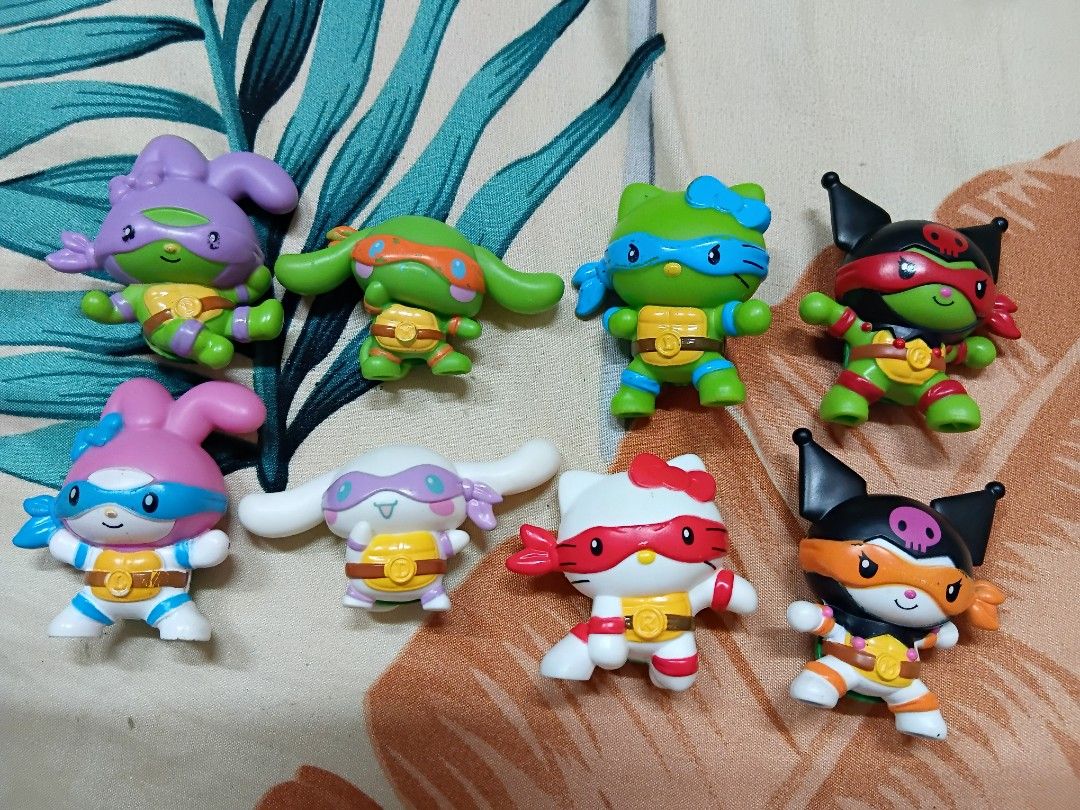 TMNT X Hello Kitty and Friends Set (Category: Figurines & Statues) located in Quezon City. Submitted by coffeeyuki56158 (Listing ID 1467766661, Image 1). Description: TMNT X Hello Kitty and Friends sold as set po 8 pcs. from mcdonald's toys po ito good for hello kitty collectors check all photos tnx qc areas meet ups po.