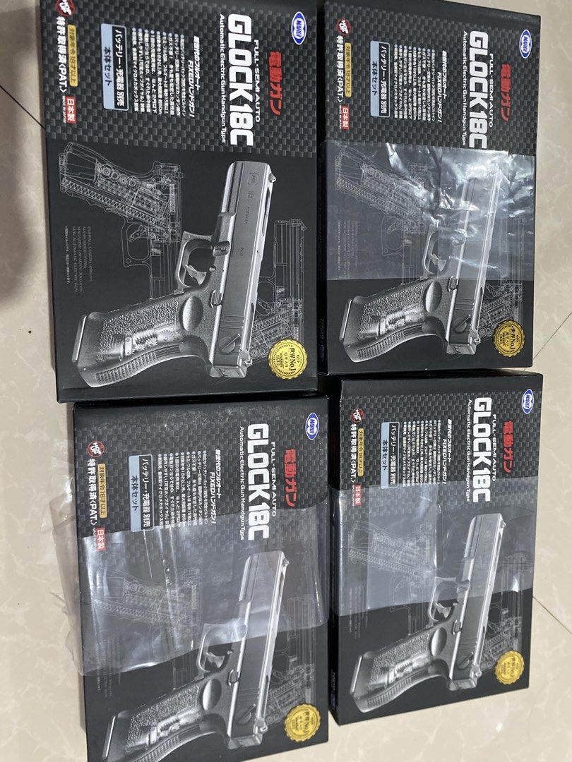 Tokyo Marui Glock 18C Electric Handgun Type (Category: Action & Battle Toys) located in Manila. Submitted by devilsdontcry (Listing ID 1467614625, Image 1). Description: - no batter n charger❌ No recoil❌ Hindi gas❌ Location sjdm Pickup or lalamove video call para sure kayo Brand: Tokyo Marui - Model: Glock 18C Automatic Electric Pistol (AEP) - Firing Modes: Full-auto and semi-auto capability - Origin: Made in Japan - Condition: Includes original 