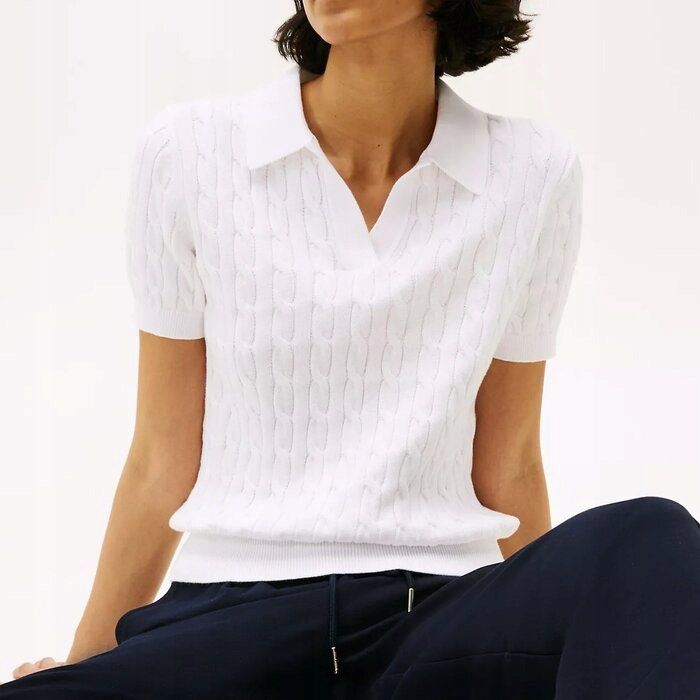 TOMMY HILFIGER - Cable Knit Short Sleeve (Category: Shirts) located in Cavite. Submitted by hand.picked (Listing ID 1467722240, Image 2). Description: TOMMY HILFIGER - Cable Knit Short Sleeve Size: Medium Dimension: 19” Width / 25” Length Condition: Excellent.