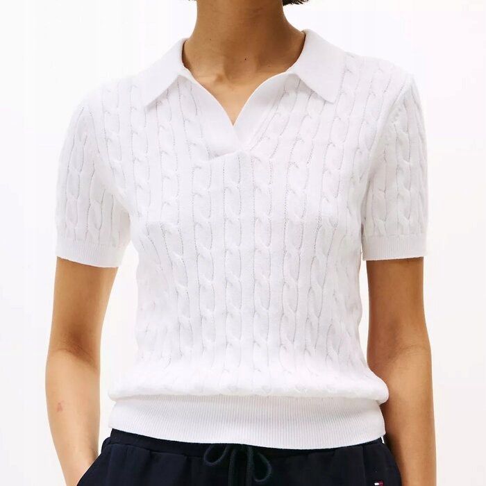 TOMMY HILFIGER - Cable Knit Short Sleeve (Category: Shirts) located in Cavite. Submitted by hand.picked (Listing ID 1467722240, Image 1). Description: TOMMY HILFIGER - Cable Knit Short Sleeve Size: Medium Dimension: 19” Width / 25” Length Condition: Excellent.