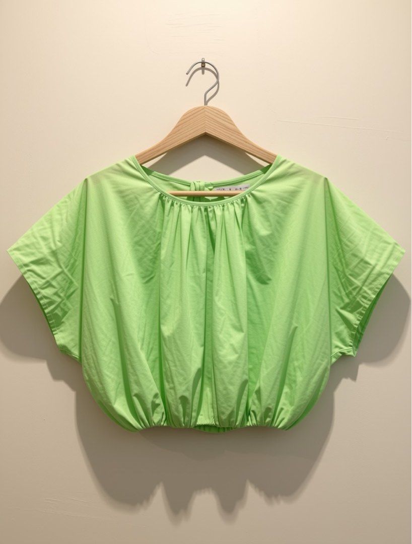 Green Bubble Top | Casual & Cute (Category: Blouses) located in Taguig. Submitted by mah_tetretailandwholesale (Listing ID 1467625502, Image 2). Description: Green bubble-style top, simple pero cute and comfy tingnan. 💚 Loose / relaxed fit with gathered details Round neckline, short sleeves, elasticized/gathered Pair with jeans, shorts, or a simple skirt for an effortless look. Delivery c/o buyer Pin Location: C5 Lugawan Taguig.