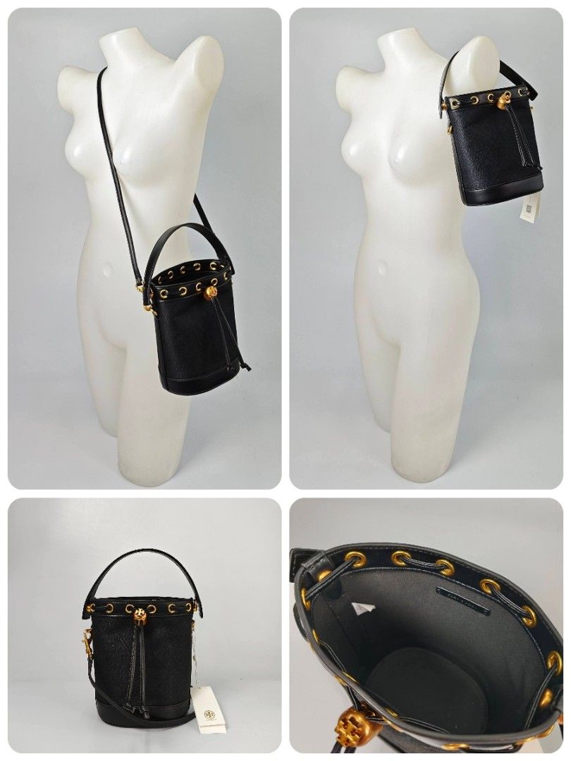 Tory Burch T Monogram Mini Bucket Bag in black (Category: Cross-body Bags) located in Quezon City. Submitted by brittneytan (Listing ID 1467650393, Image 1). Description: .