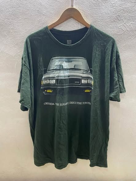 TOYOTA CRESSIDA (Category: Tshirts & Polo Shirts ) located in Caloocan City. Submitted by vntgxlocalsph (Listing ID 1467731649, Image 1). Description: DIMES : 24x29.5 BEST FIT XL ISSUE : MIN CRACKS.