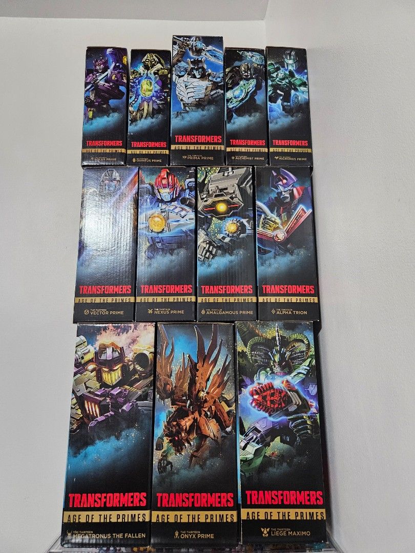 Transformers Age of the Primes 13 (Category: Action & Battle Toys) located in Makati City. Submitted by kurttan1625 (Listing ID 1467618913, Image 2). Description: Complete set of 13 Transformers Selling AOTP as Set Age of the Primes action figure boxes 13 Pcs All Bib Only taken out of the box for checking. Pm me for details Pick up Loc: Pasay.