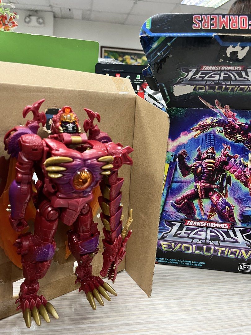 Transformers Legacy Evolution Transmetal II Megatron Leader Class (Category: Action & Battle Toys) located in Quezon City. Submitted by rosaliash99047 (Listing ID 1467657311, Image 3). Description: - Item: Transformers Legacy Evolution Transmetal II Megatron - Class: Leader Class - Mode: Converts from robot to dragon - Features: Orange chest core detail and gold claws - Packaging: Original box included with minor wear on the top flap - Condition: