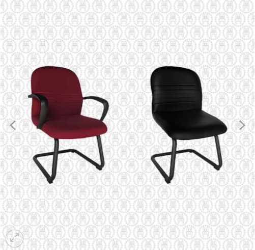 TVIS-031 | Bexley Visitor Chair (Category: Office Furniture & Fixtures) located in Caloocan City. Submitted by jim.trishtineofficefurnitures (Listing ID 1467655228, Image 1). Description: - Set of 2 cantilever chairs suitable for office, meeting rooms, or reception areas - Chair 1: Red fabric upholstery with armrests - Chair 2: Black leatherette upholstery without armrests - Sturdy metal sled bases providing solid structure - Clean and well-maint