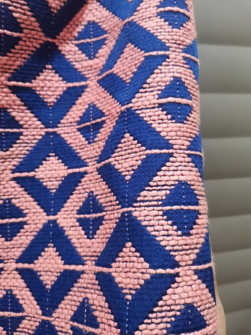 Tweed Skirt Size M (Category: Skirts) located in Manila. Submitted by mahanaim.67c328 (Listing ID 1467761898, Image 3). Description: - Style: Pink and blue tweed skirt with geometric diamond pattern - Size: M (Short mini length) - Condition: Great staple piece - Versatility: Perfect for casual outings or dressing up .