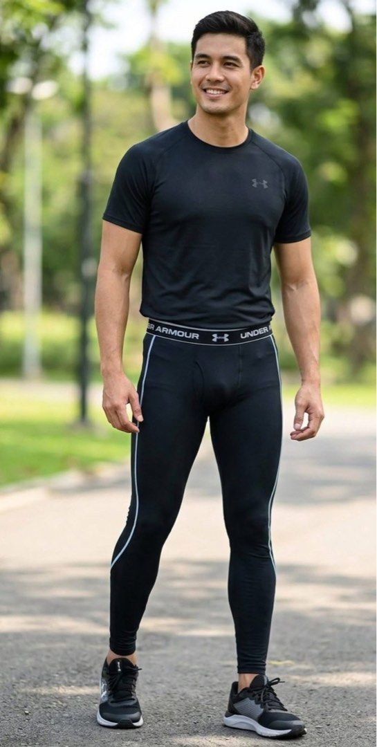Under Armour Base 1.0 Men's Black Compression Leggings (Category: Activewear) located in Pagsanjan. Submitted by zhairaaaaa (Listing ID 1467750623, Image 1). Description: - Brand: Under Armour - Item: Base 1.0 Leggings - Color: Solid Black with subtle grey contrast stitching - Size: Small - Material: 100% Polyester - Features: Thick branded elastic waistband - Ideal for: Workouts, running, and cold weather training Waist:28-32” Length: 34”.