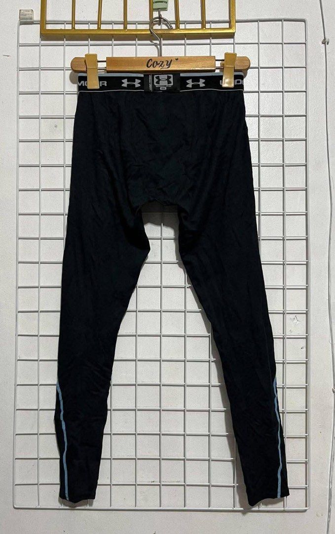 Under Armour Base 1.0 Men's Black Compression Leggings (Category: Activewear) located in Pagsanjan. Submitted by zhairaaaaa (Listing ID 1467750623, Image 3). Description: - Brand: Under Armour - Item: Base 1.0 Leggings - Color: Solid Black with subtle grey contrast stitching - Size: Small - Material: 100% Polyester - Features: Thick branded elastic waistband - Ideal for: Workouts, running, and cold weather training Waist:28-32” Length: 34”.