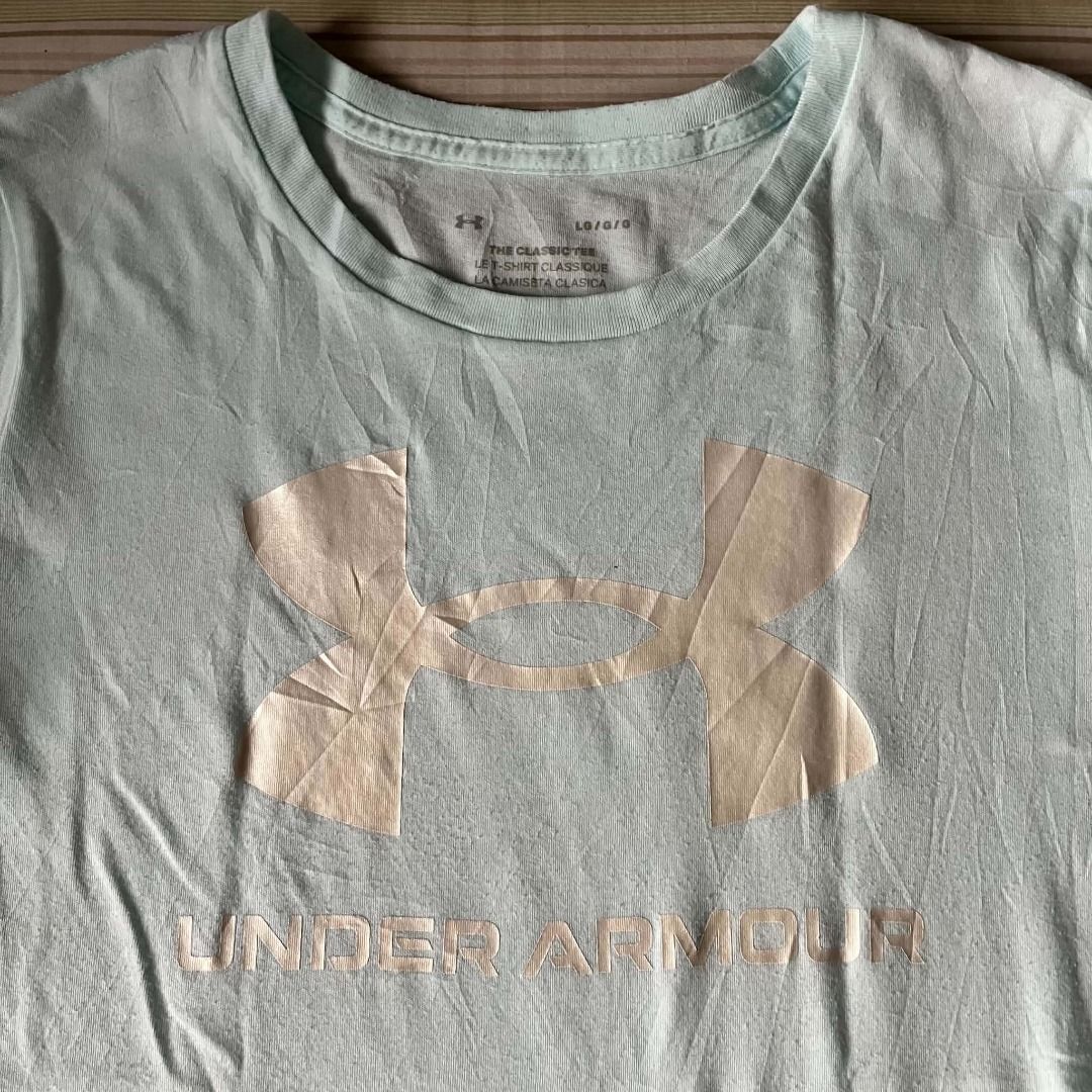 Under Armour The Classic Tee Light Blue Size L (Category: Activewear) located in Cebu City. Submitted by islanevaeh85 (Listing ID 1467641827, Image 2). Description: - Brand: Under Armour - Color: Light blue with large front logo - Size: LG (true to size) - Material: Super soft cotton and polyester blend - Fit & Style: Short sleeves, crew neck - Condition: Great pre-loved/basic piece - Ideal for: Workouts or casual days out.