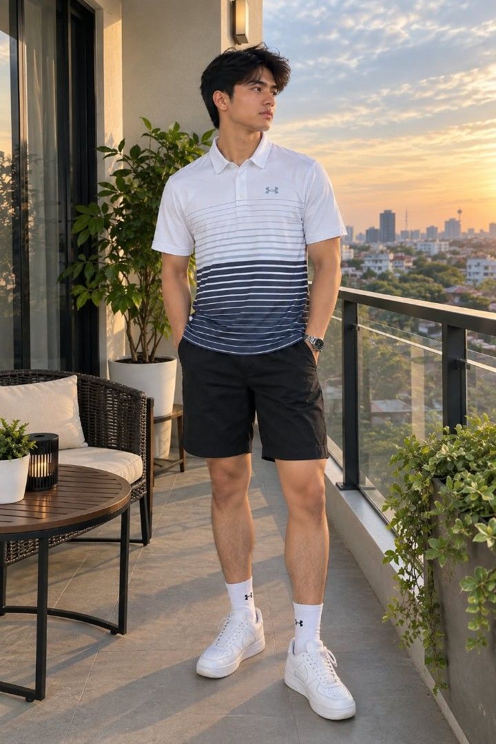 Under Armour The Playoff Polo White Grey Size M (Category: Tshirts & Polo Shirts ) located in Manila. Submitted by purefire-477a (Listing ID 1467769810, Image 2). Description: - Brand: Under Armour - Style: The Playoff Polo - Color: White with grey and dark blue horizontal gradient stripes - Size: M - Measurements: 20 inches chest, 27 inches length - Material/Tech: Loose fit HeatGear fabric - Features: Short sleeves, standard collar, three-button