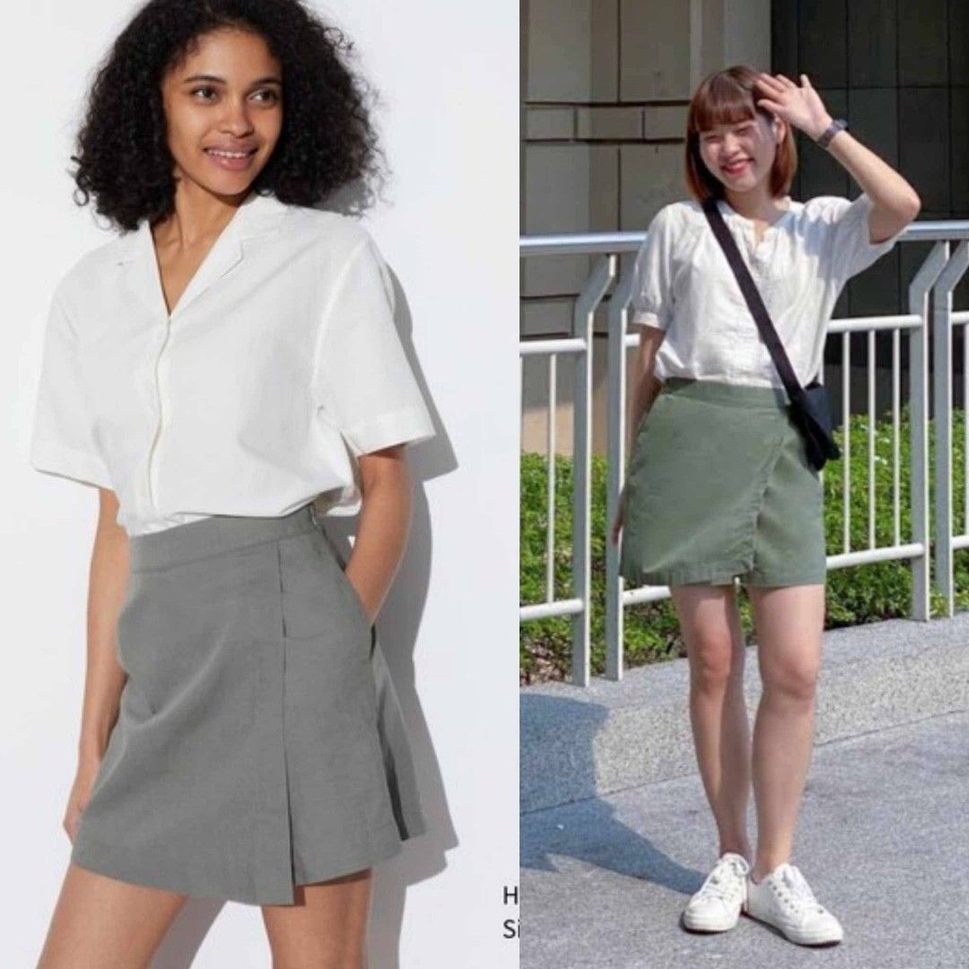 Uniqlo skort (Category: Other Bottoms) located in Las Pinas. Submitted by happyhawk-58a3 (Listing ID 1467625954, Image 1). Description: uniqlo linen skort olive green small like new.
