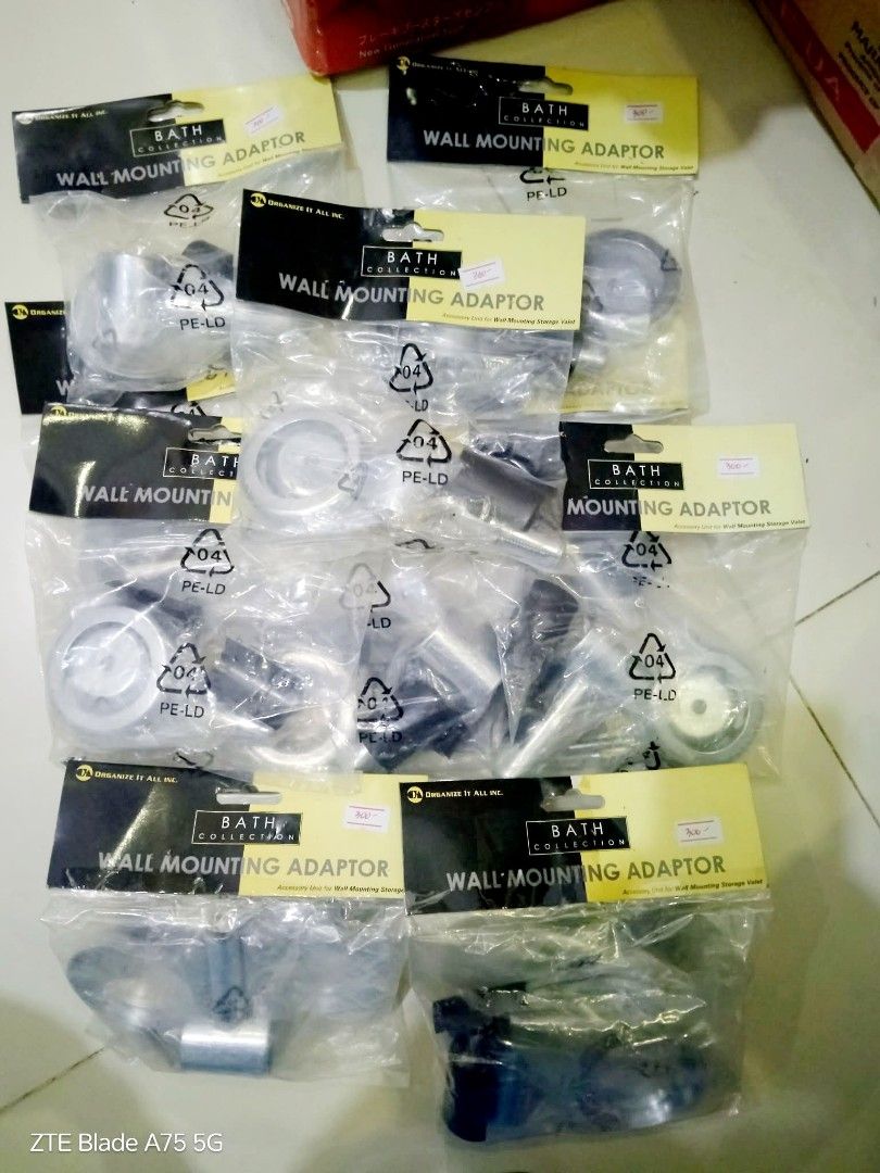 Valet Mounting Adaptor Sets (Single or Bulk 9-pc Take All!) (Category: Bathroom & Kitchen Fixtures) located in Pateros City. Submitted by foryoufindsph (Listing ID 1467798822, Image 1). Description: 💥 CLEARANCE SALE: Organize It All Wall Mounting Adaptor Sets (Single or Bulk 9-pc Take All!) 💥 ​Upgrading your bathroom, storage units, or valet shelving? Grab these high-quality Organize It All Inc. - Bath Collection Wall Mounting Adaptors at a fra