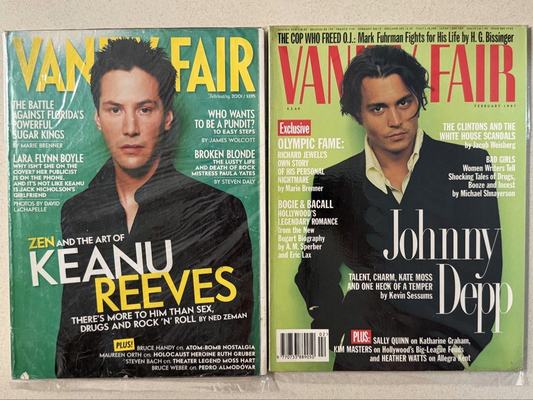 Vanity Fair Magazines Keanu Reeves Johnny Depp bundle (Category: Magazines) located in Pasay City. Submitted by gahaman02 (Listing ID 1467648830, Image 1). Description: good condition. some flaws and creases.