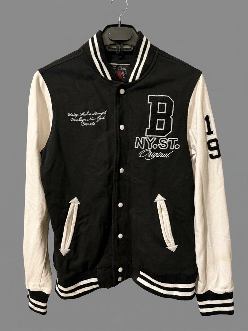 Varsity Jacket (Category: Coats, Jackets and Outerwear) located in Quezon City. Submitted by jindori._. (Listing ID 1467737431, Image 1). Description: Dimensions (Width x Length): 17.5 x 23 Color Rate: 8/10 Need wash Color may vary due to lighting Ship out during weekends.