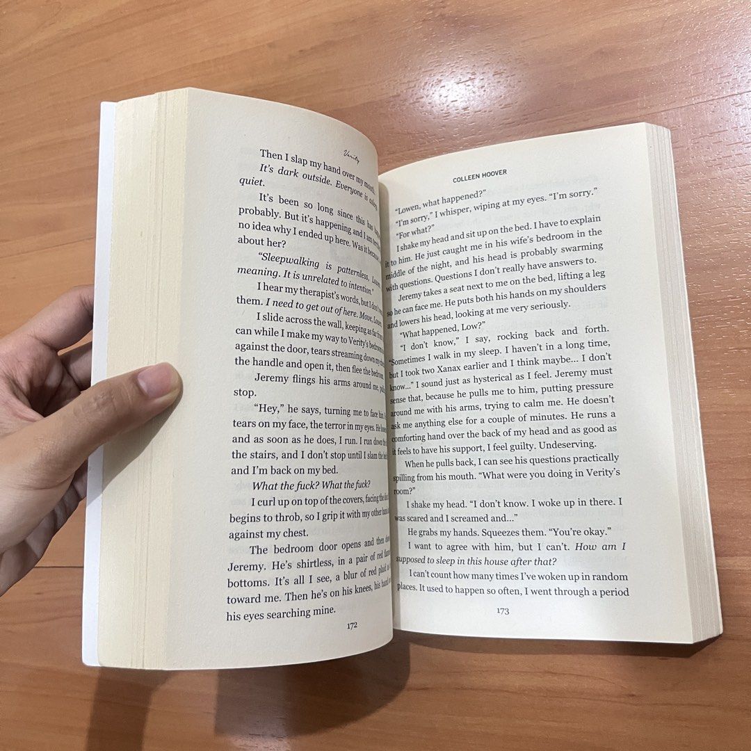 Verity by Colleen Hoover (Category: Storybooks) located in Quezon City. Submitted by shopk8 (Listing ID 1467784983, Image 3). Description: Well-used book Content is at its best condition except for the cover 🤦🏻‍♀️ FREE BOOK is included when you purchase all 3 books for 750 posted on my profile PLEASE READ‼️ - please manage your expectations - color may vary due to lighting - PAYO, No COD - mop: gotyme, gcash, bpi ONLY - delivery: j&t, lalamove/