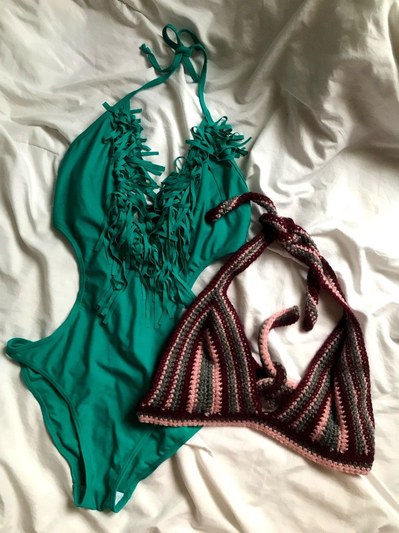 Victoria's Secret one piece (Category: Bikinis & Swimsuits) located in Cavite. Submitted by maica_ (Listing ID 1467613151, Image 1). Description: size med on tag (victoria secret one piece) FREEBIE size m-l (bikini top crochet) no flaws/any stain dm to haggle no when worn.